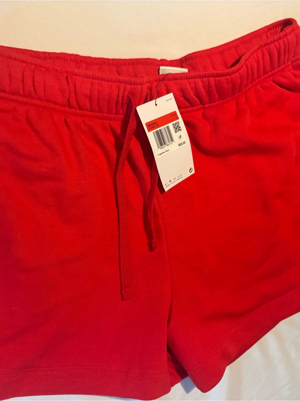 Nike Women's Bright Red Drawstring Athletic Shorts